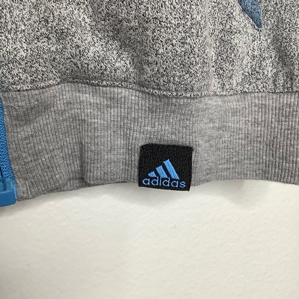 adidas Gray And Blue Zip Front Athletic Jacket Size Small - Picture 4 of 6